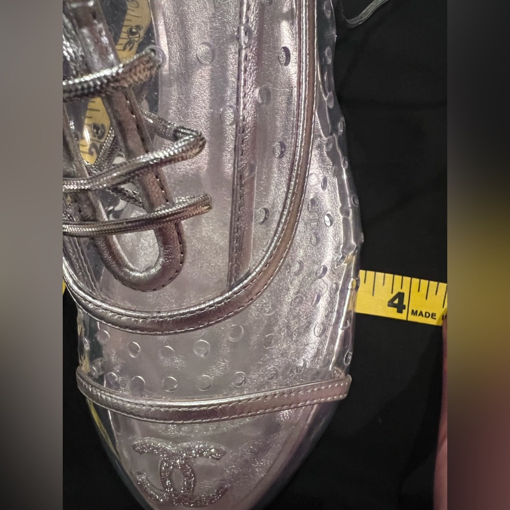 Chanel silver lace up shoes - Picture 10 of 13